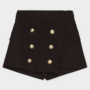 Bershka Buttoned Skort - black with gold buttons